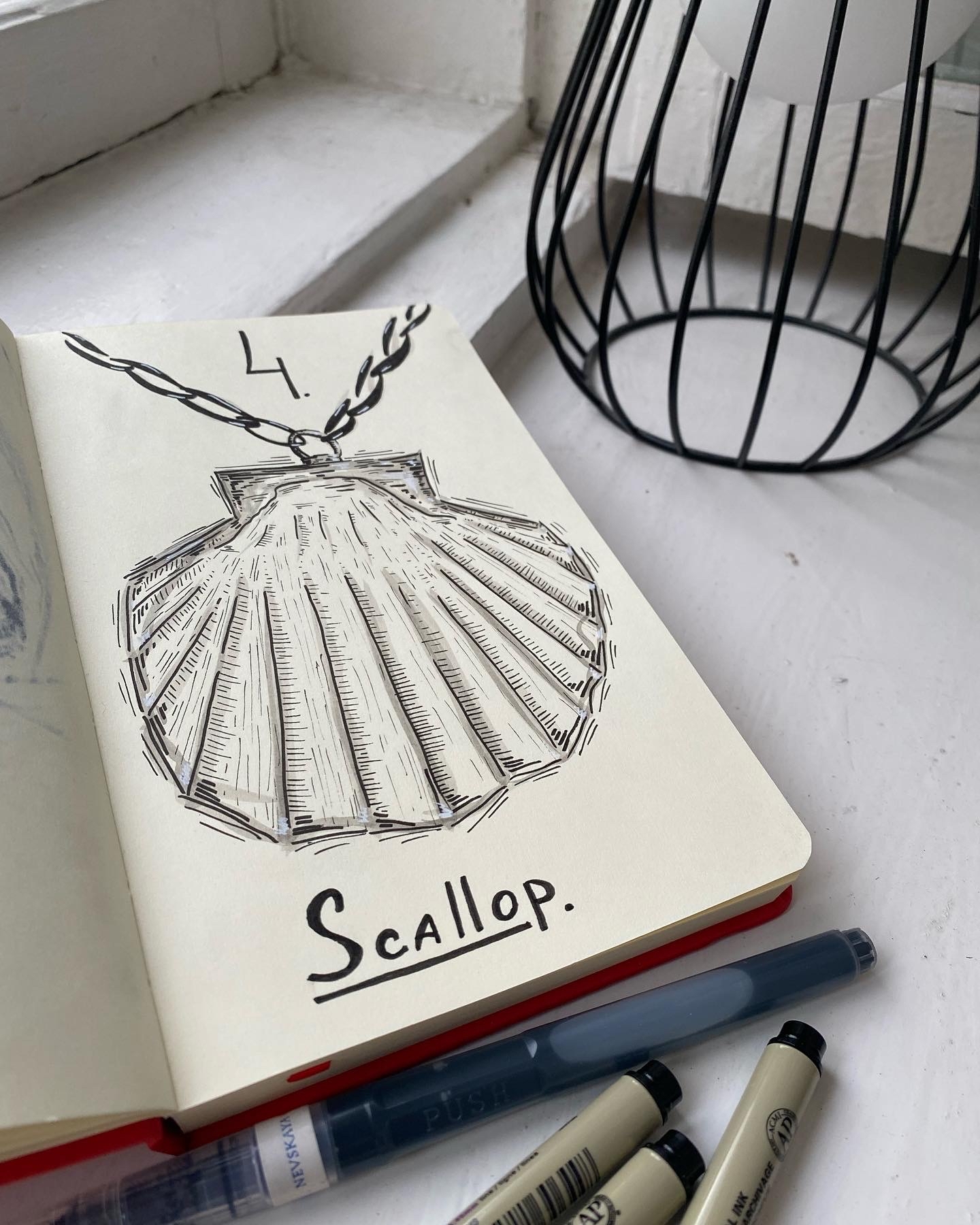 Day 4 Scallop Inktober 2022 Пикабу