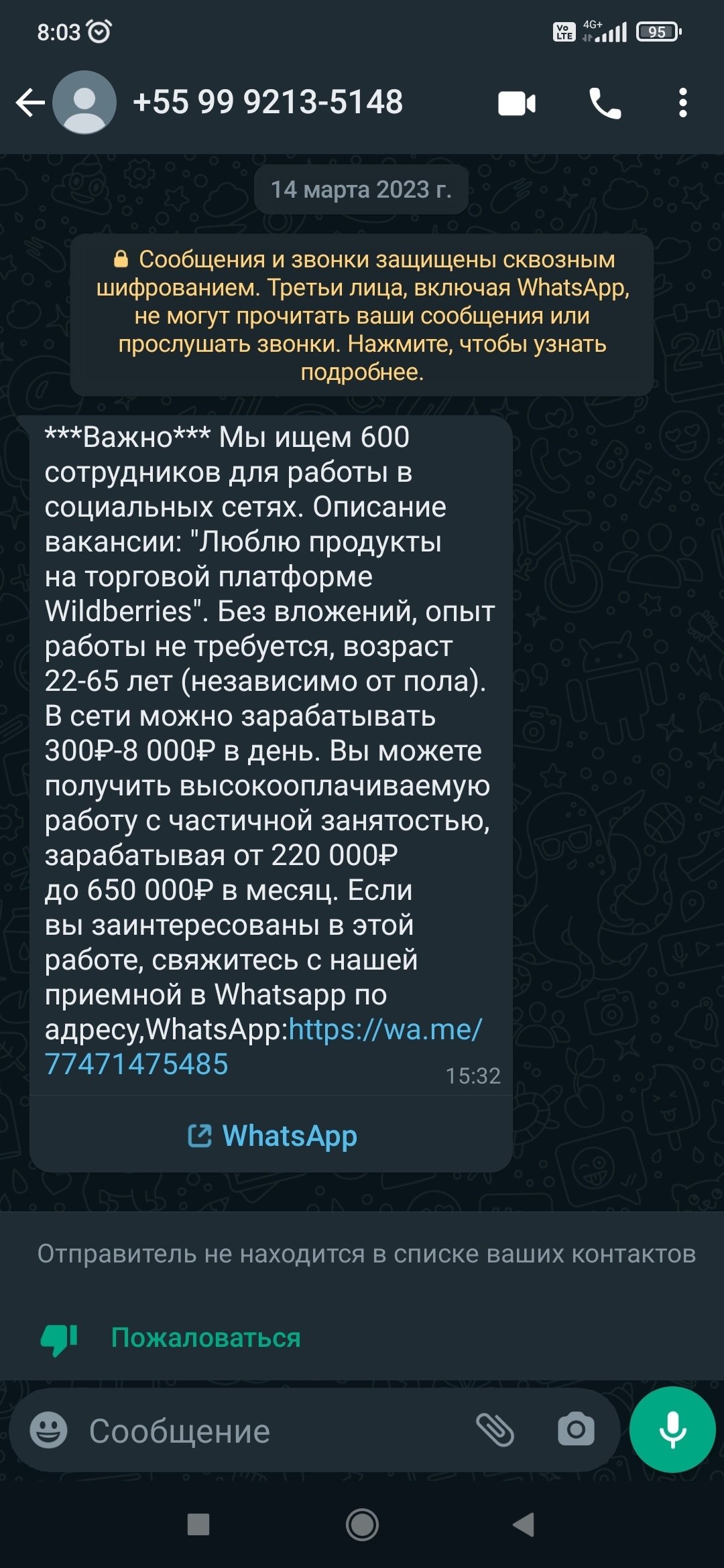 Здравствуйте, я менеджер по найму в Wildberries, и в настоящее время мы  нанимаем 99 онлайн-сотрудников на неполный рабочий день | Пикабу