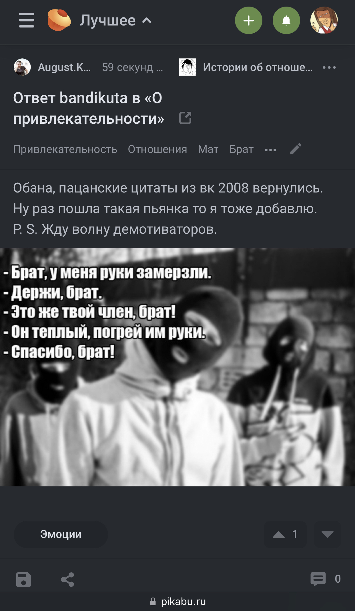 Ответ bandikuta в «О привлекательности» | Пикабу