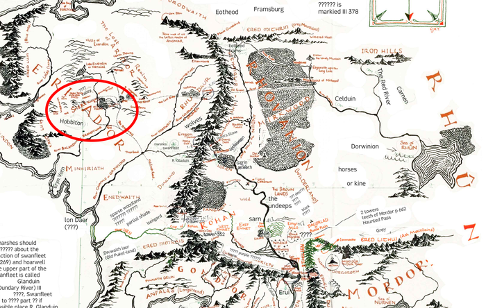 Карта путешествия хоббита