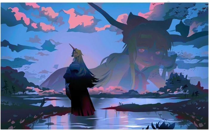 Ibuki Suika and Hoshiguma Yuugi Touhou, Anime Art, , X (Twitter), Hoshiguma Yuugi, Ibuki Suika