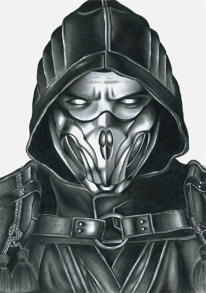 Learn How to Draw Smoke from Mortal Kombat (Mortal Kombat) Step by Step :  Drawing Tutorials