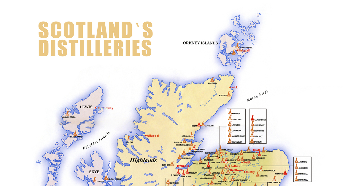 Карта виски шотландии