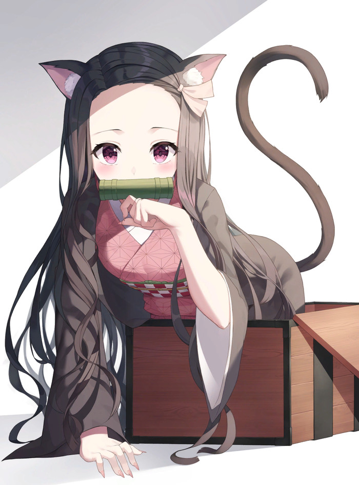 Nyazuko Nezuko Kamado, Kimetsu No Yaiba, Anime Art, , , Animal Ears