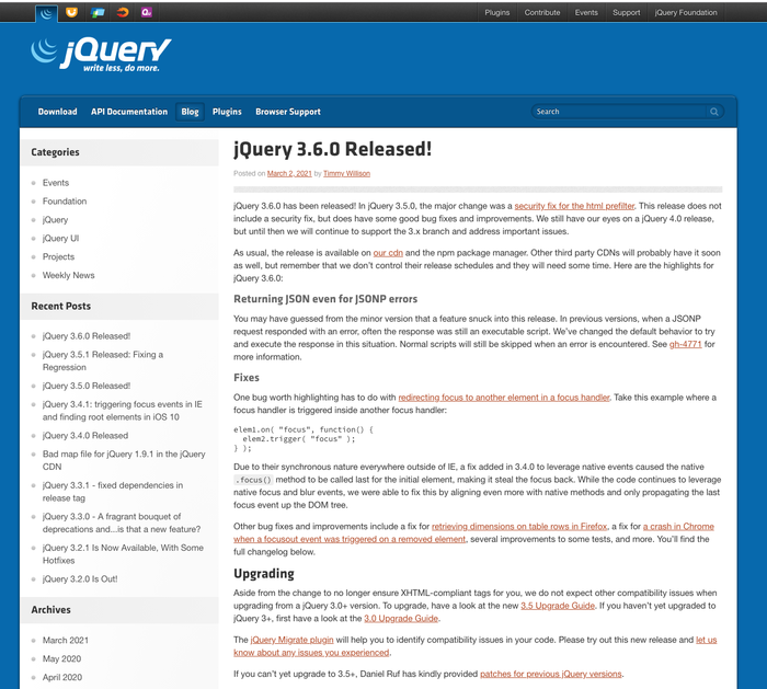   ? jQuery 3.6.0! Javascript, Web-, Jquery