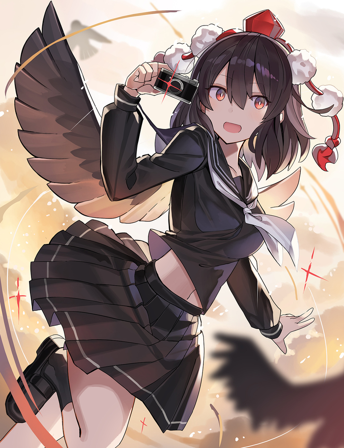 Shameimaru Aya Touhou, Shameimaru Aya, Anime Art, , Rin falcon