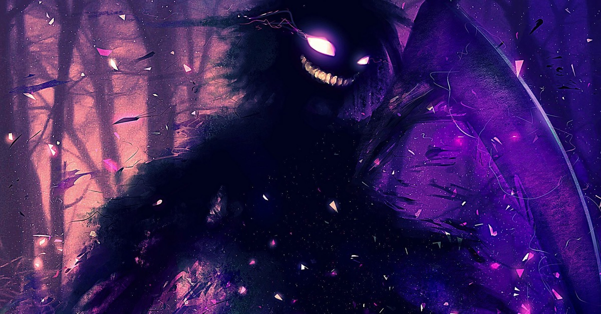 Магия кошмара. Фиолетовый монстр. Темные арты. Фиолетовая тьма.