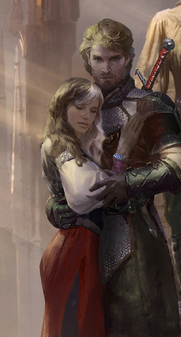 Мильвио и Шерон. Иллюстрация Владимира Бондаря  к пятой книге цикла "Синее пламя"