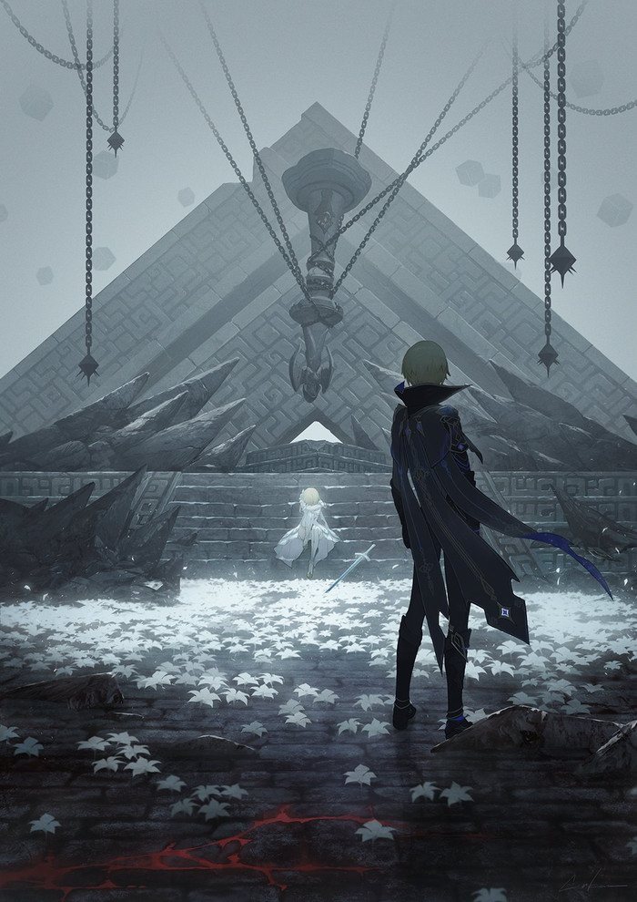 Home Genshin Impact, Lumine (Genshin Impact), Dainsleif, , , , Anime Art, Cinkai