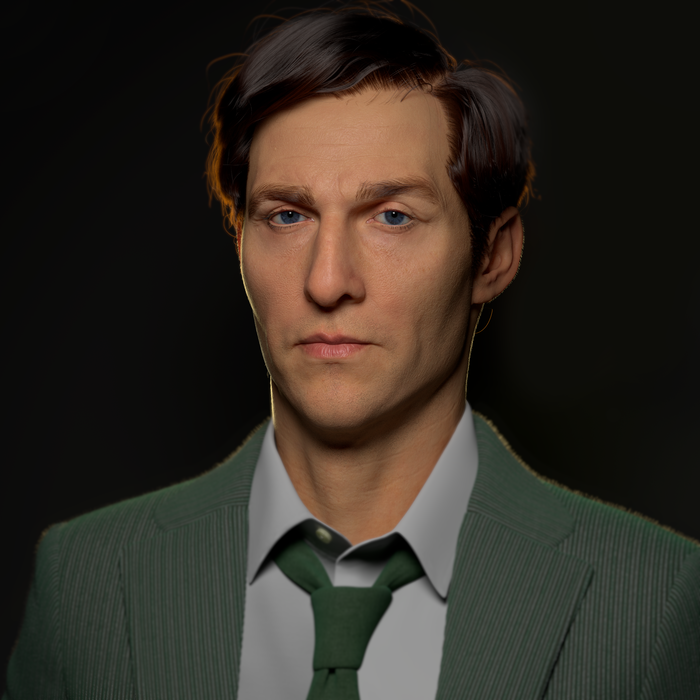 Rust Cohle (True Detective) Zbrush, Arnold, 3D, 3D , 3ds Max, 