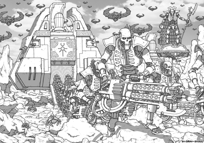      , ! (by Gray-Skull) Warhammer 40k, Gray-skull, Necrons, Warhammer, Wh Art, , 