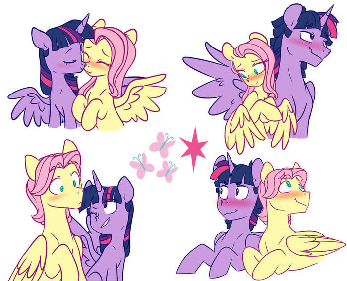    My Little Pony, Twilight Sparkle, Fluttershy,  63, , MLP Lesbian, MLP Gay, Doodle-mark