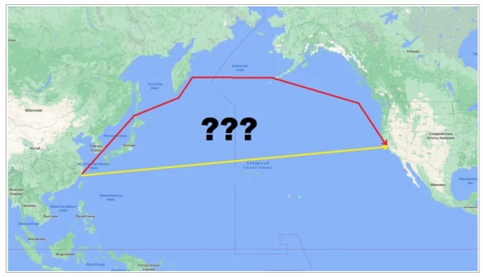 Почему корабли из Китая проходит вдоль Камчатки, а не напрямик? География, Морской путь, Карты, Гифка, Длиннопост, Текст Почему корабли из Китая проходит вдоль Камчатки, а не напрямик? География, Морской путь, Карты, Гифка, Длиннопост, Текст