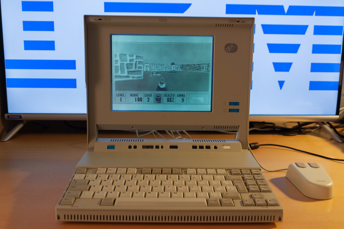 IBM PS/2 L40SX IBM, Ноутбук, Ретро, Компьютерные игры, Компьютер, Ретро компьютер, Wolfenstein, Windows, Винтаж, Длиннопост