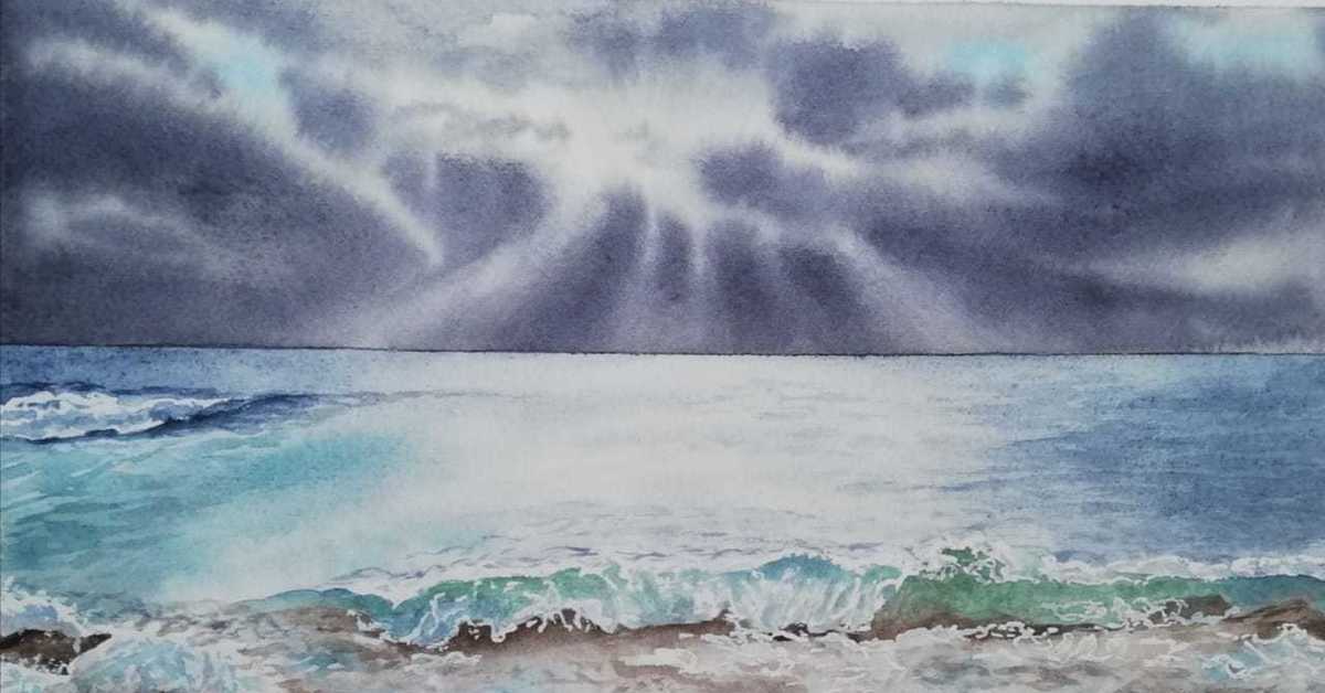 Море акварелью