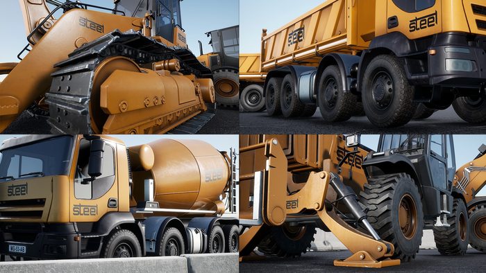 Бесплатный пак строительной техники на Unreal Engine 4