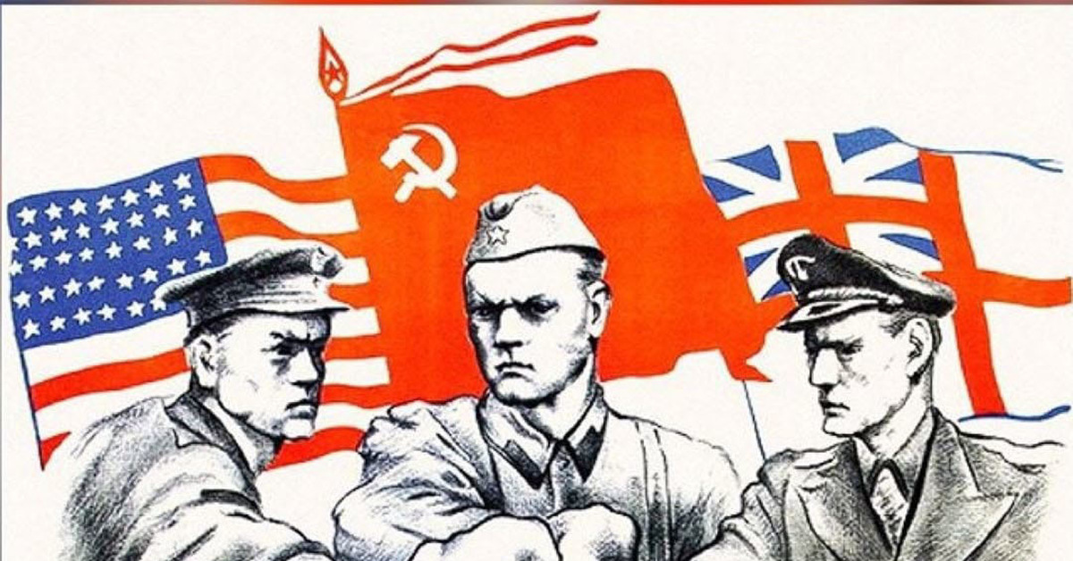 Военно политический союз против германии. Плакаты союзников второй мировой. Плакат СССР союзники.