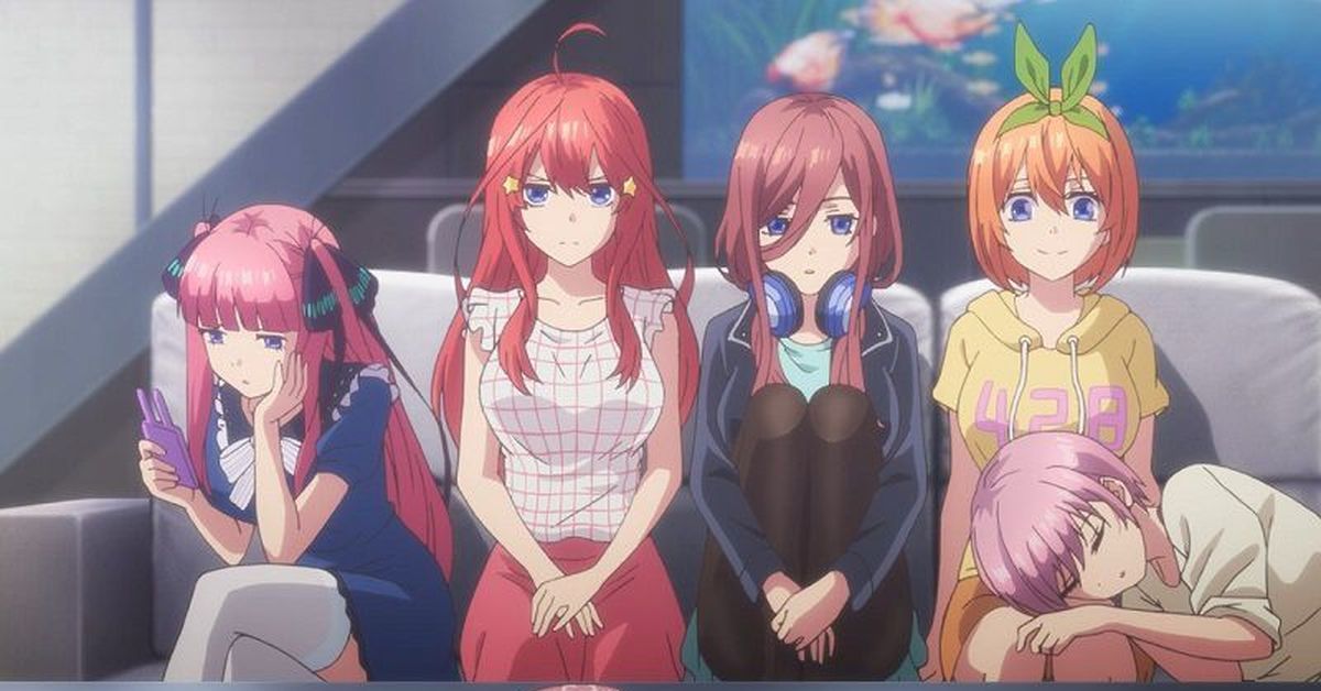 5 невест перевод. Пять невест / Gotoubun no Hanayome. Пять невест аниме 1 сезон. The quintessential Quintuplets. The quintessential Quintuplets аниме.