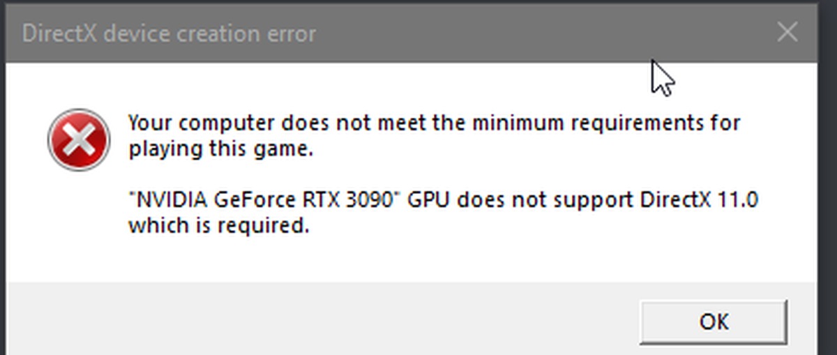 Your system appears. Ведьмак 3 GPU does not meet Minimal requirements support for DIRECTX 11 как исправить. ФИФА 19 DIRECTX device Creation Error. Ошибка your System appears to not meet the minimum requirements. Graphics Adapter does not meet minimum requirements.