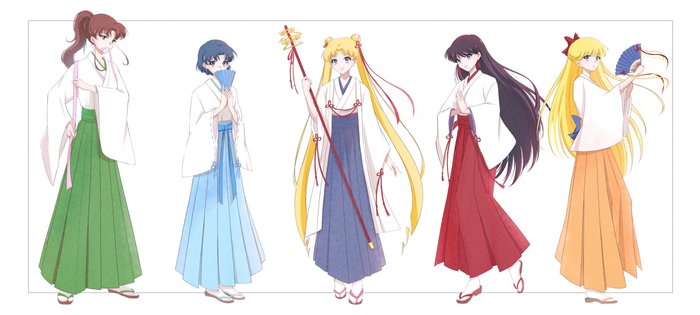  Sailor Moon, Sailor Mercury, Sailor Mars, Sailor Jupiter, Sailor Venus, Anime Art, 