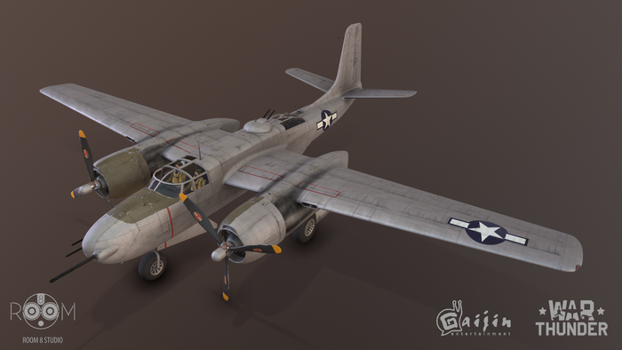  Douglas A26-B-10  #WarThunder War Thunder, , 3ds Max, 3D , 3D , 