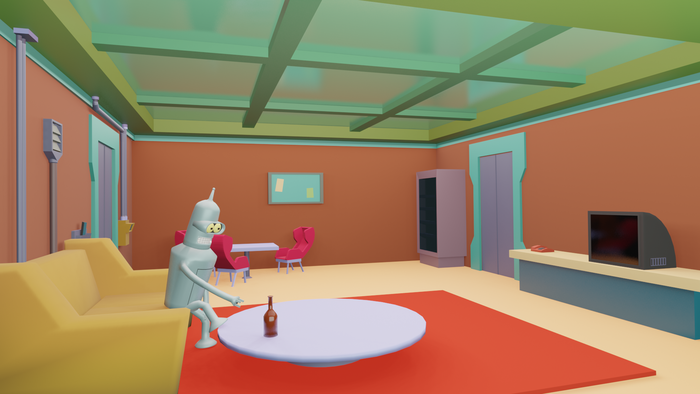 Bad news, everyone. Мои кривые руки добрались до Футурамы. Low poly