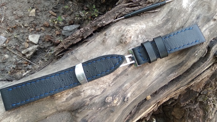 Ремешок для часов Casio Edifice с синей прошивкой Рукоделие с процессом, Изделия из кожи, Ремешок, Кожа натуральная, Наручные часы, Своими руками, Мужское, Ручная работа, Длиннопост