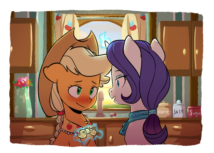   My Little Pony, Rarity, Applejack, Doodle-mark
