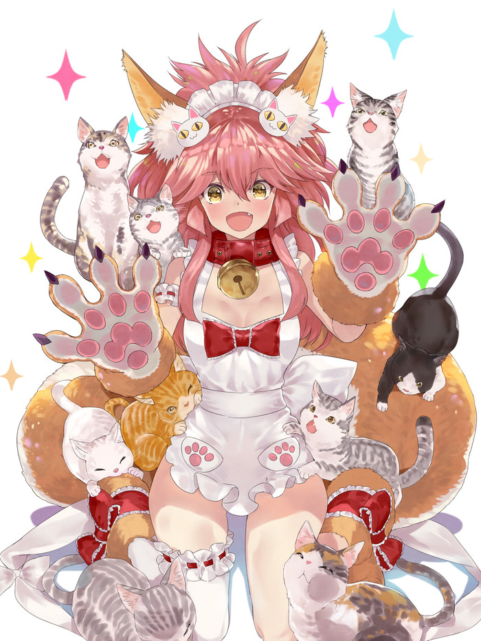 -   , Anime Art, Fate, Fate Grand Order, Tamamo the Cat, Animal Ears, , 