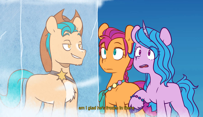 He's The Sherrif My Little Pony, Hitch Trailblazer, Sunny Starscout, Izzy Moonbow, Doodle-mark