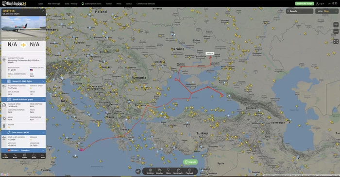 Aircraft type(q4). воздушное пространство украины. маршрут беспилотника. карта бпла полета. Rq-4 global hawk на черном море.