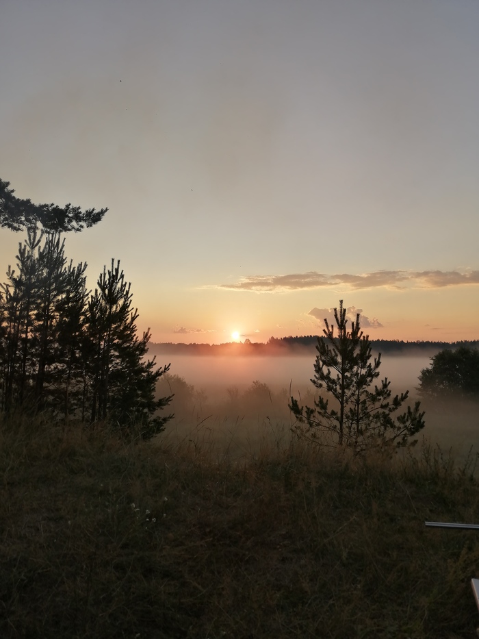 Рассвет Рассвет, Утро, Природа, Костер, Лето, Солнце, Длиннопост