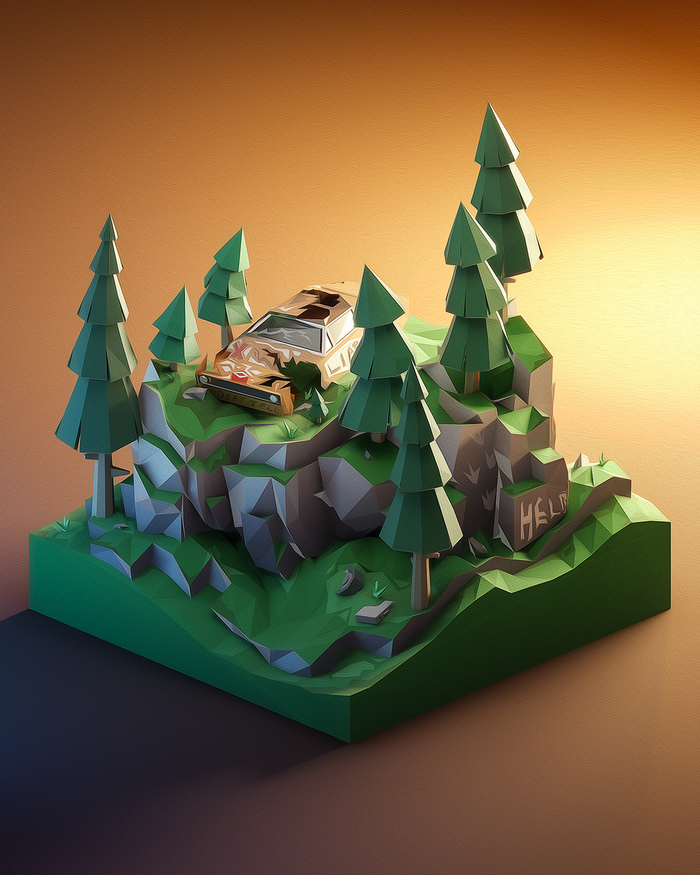     Low Poly 3D, ,  , Blender, , , Low poly