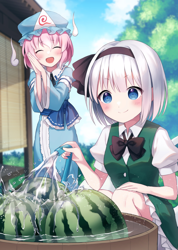 Youmu & Yuyuko Touhou, Konpaku Youmu, Saigyouji Yuyuko, Anime Art, , Suzuno naru