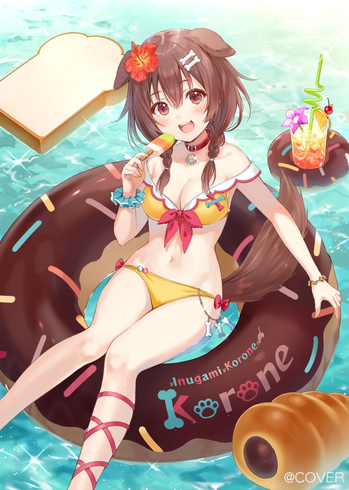 Anime Art , Anime Art, Hololive, Inugami Korone, Virtual YouTuber, Animal Ears