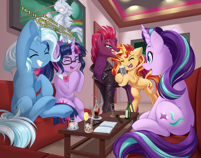 The Land of Unicorns My Little Pony, Twilight Sparkle, Trixie, Tempest Shadow, Sunset Shimmer, Starlight Glimmer, Dstears