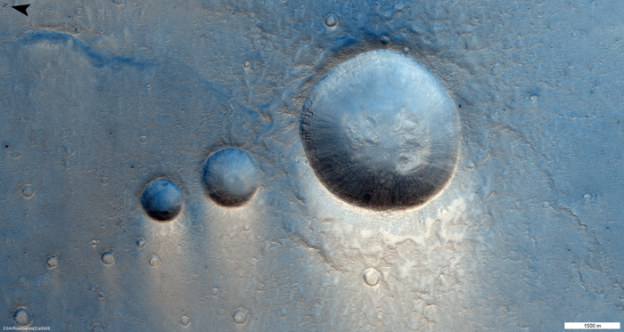 Трио марсианских кратеров глазами аппарата TGO Космос, Трио, Кратер, Tgo