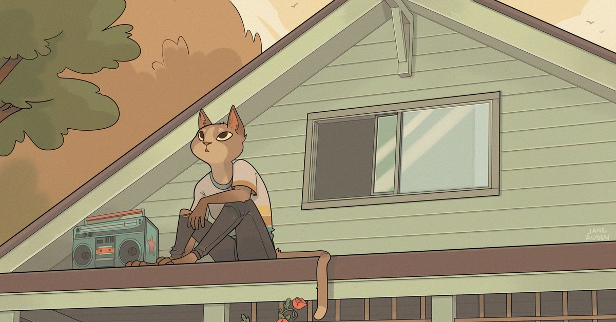 That s not my neighbor персонажи. Монстр кот на крыше. Девушка крыша коты.