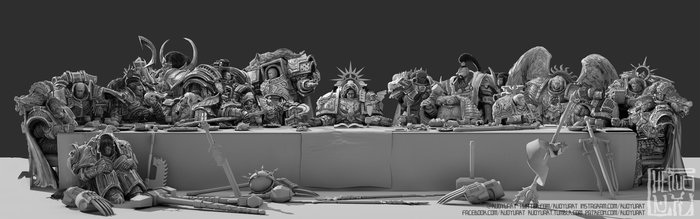   w40k edition Warhammer 40k, Wh Art,  , ,  , Ruo Yu Chen, Roboute Guilliman, Rogal Dorn