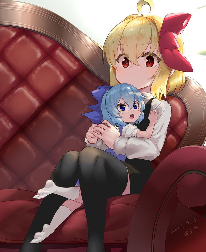  Touhou, Cirno, Rumia, Anime Art, , Araki, 