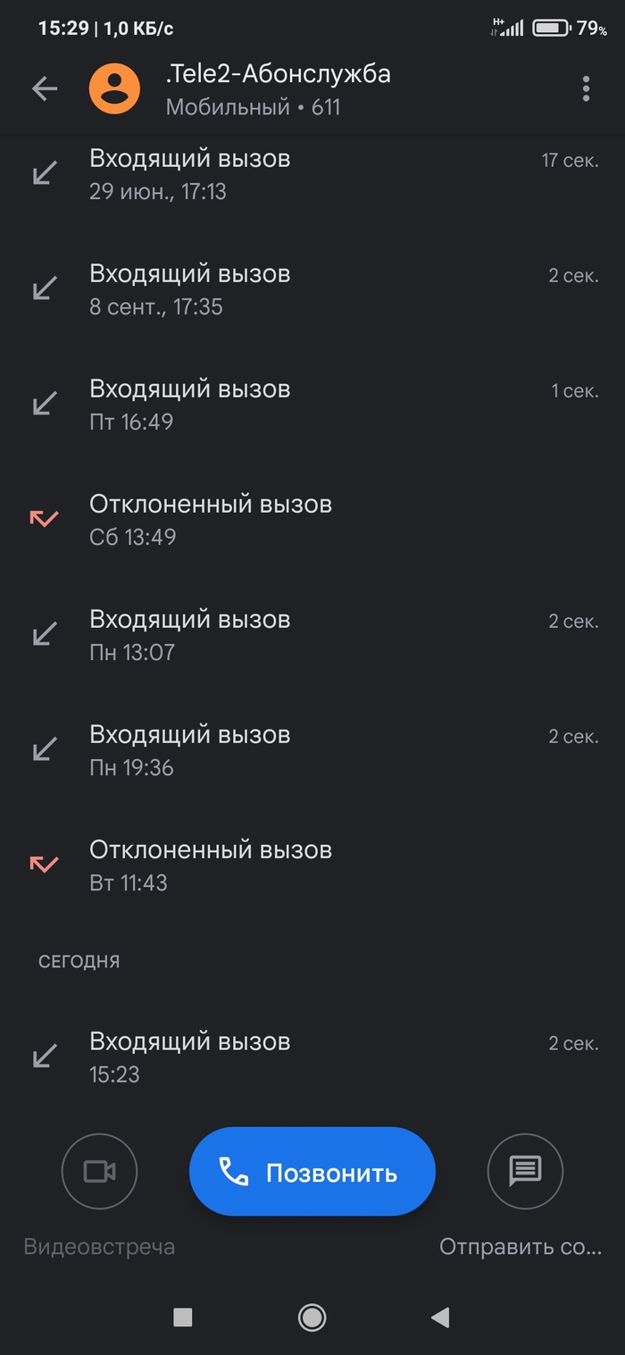 Теле2 звонит и сбрасывает