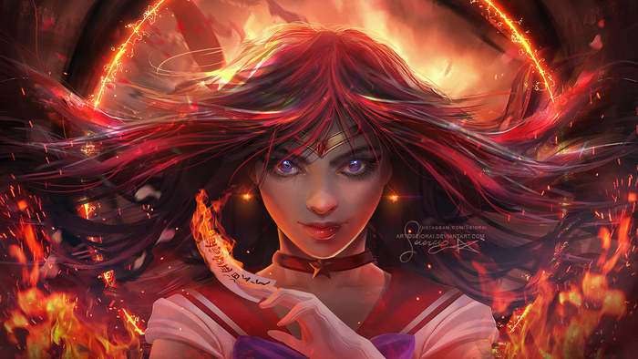  ! Sailor Moon, Sailor Mars, Anime Art, 