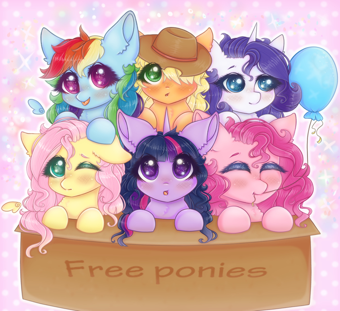 Free Ponies My Little Pony, Twilight Sparkle, Rarity, Rainbow Dash, Pinkie Pie, Fluttershy, Applejack