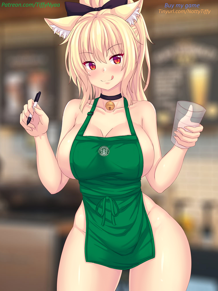 ) , Anime Art, Anime original, , , Tiffy, Animal Ears, ,  , Nude-apron, Original Character, Fastrunner2024