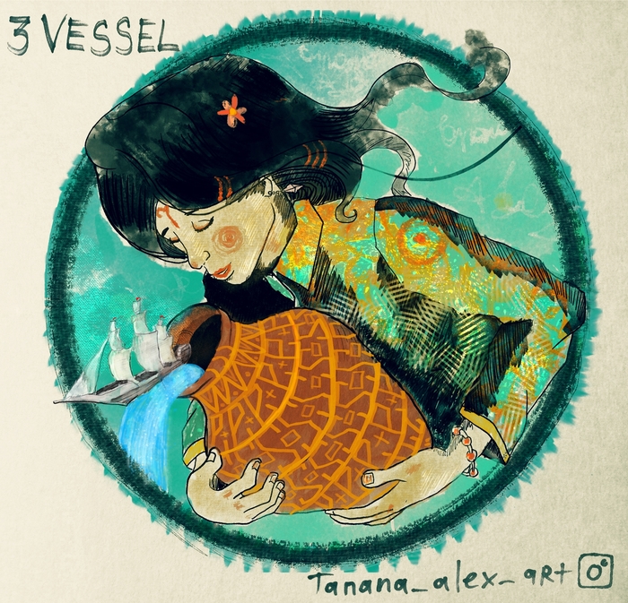 Inktober день 3 Сосуд/Судно