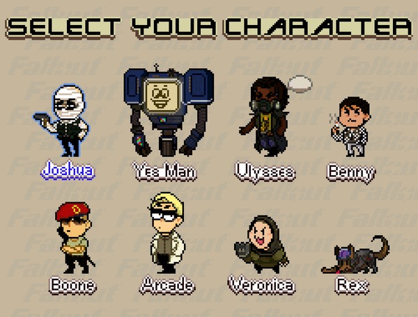 "fallout new vegas character select" byMac N Fallout: New Vegas, , Pixel Art, , Fallout, Game Art