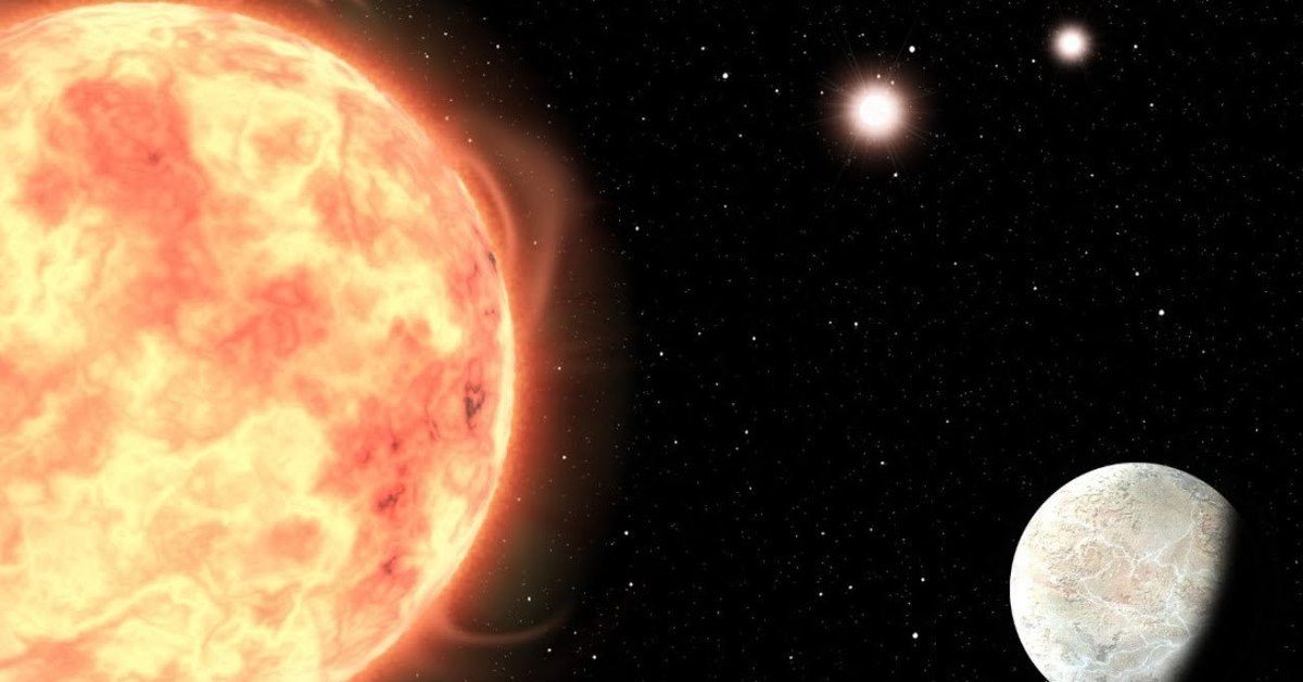 Звезда около солнца. Ltt1445ab Планета. LTT 1445ab планете с тремя солнцами. Экзопланета ltt1445ab. Gliese 667 красный карлик.