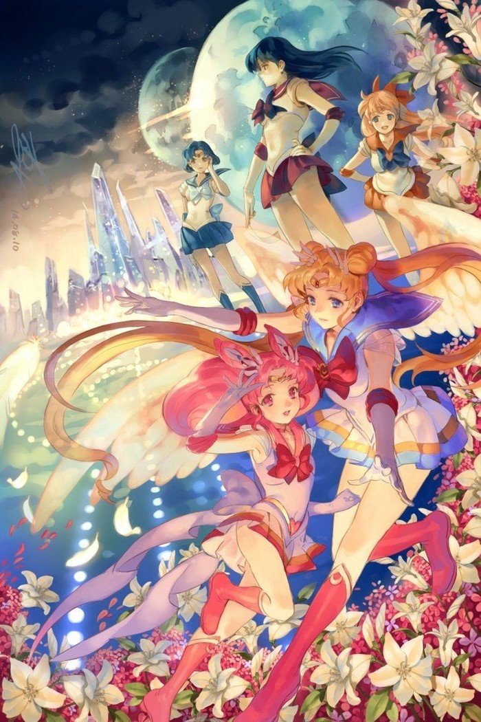Sailor team! Sailor Moon, Sailor Mercury, Sailor Mars, Sailor Venus, , Anime Art