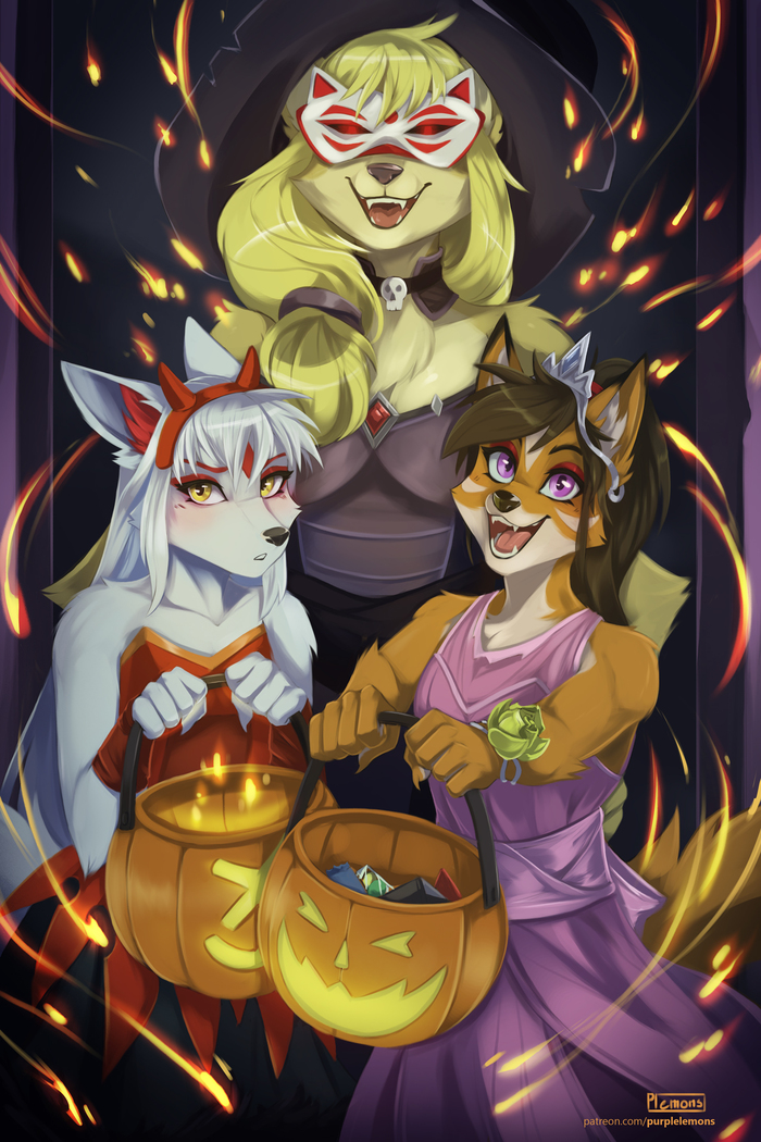 Trick or Treat! , , , Furry Fox, Purplelemons