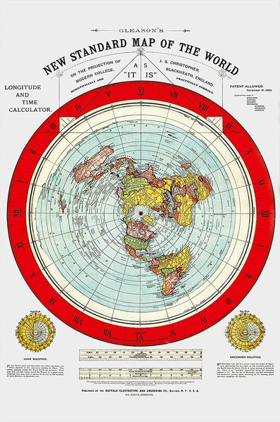 И все-таки она… плоская? 10 самых известных карт плоской Земли Земля, Плоская земля, Планета, Карты, География, Интересное, Теория заговора, Длиннопост